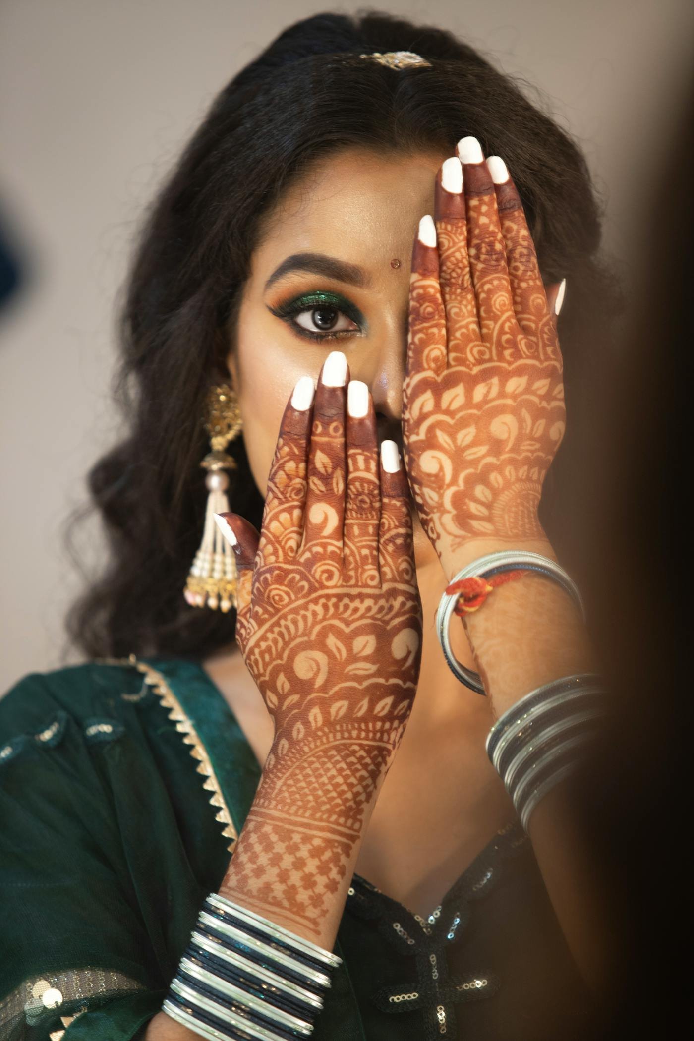 Detailed bridal henna close-up